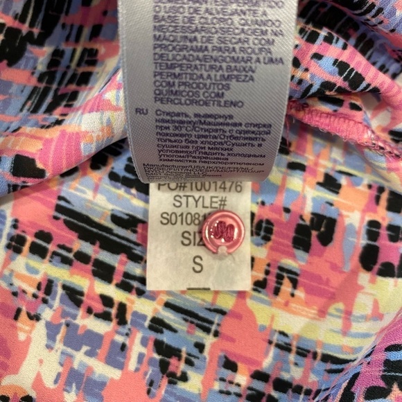 NYDJ Henley Blouse size Small 3/4 length sleeves Multicolor Print - Picture 13 of 14